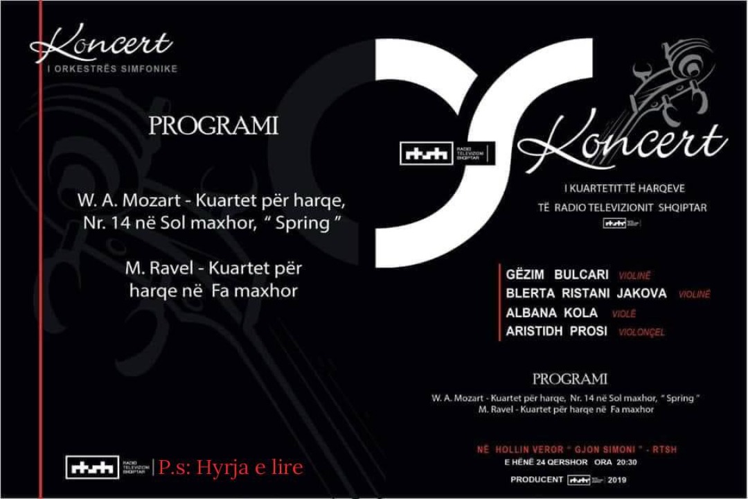 Koncert i Kuartetit të Harqeve të RTSH-së